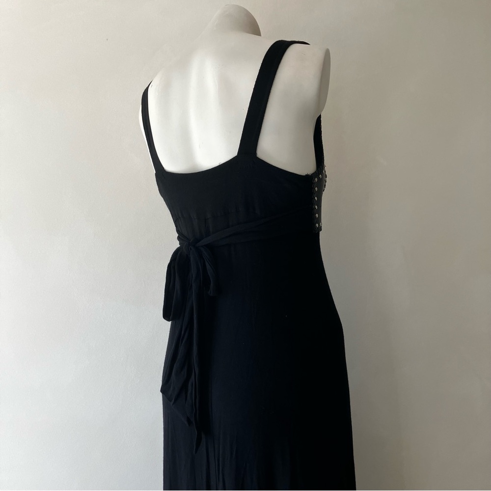 Love & Love | Vintage 90s Faux Leather Gothic Corset Top Maxi Dress - Picture 6 of 12